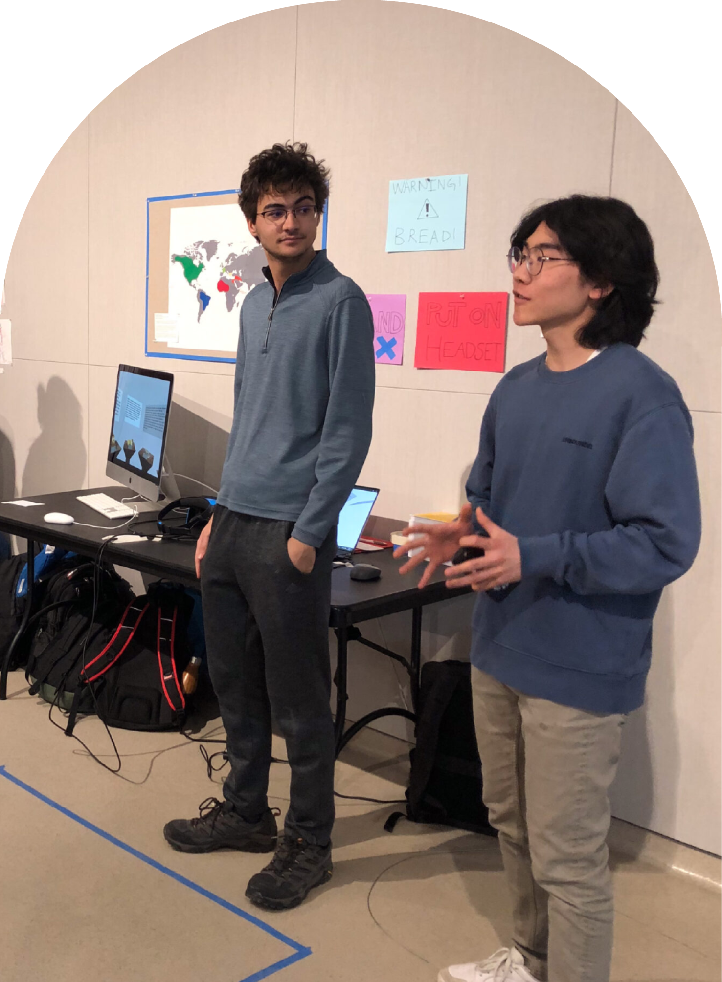 testimonial2 students standing next to Block M