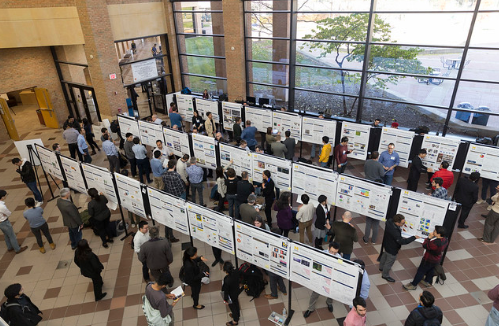 Aerial view of an MDP poster presentation session