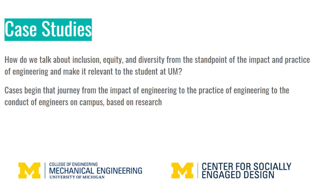 Case studies involving inclusion, equity, and diversity and its impacts on engineering