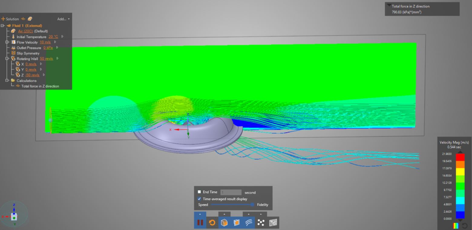 Simulation of hovercraft model movement